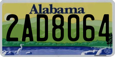 AL license plate 2AD8064