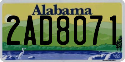 AL license plate 2AD8071