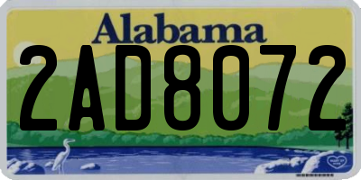 AL license plate 2AD8072
