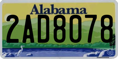 AL license plate 2AD8078