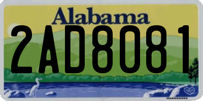 AL license plate 2AD8081