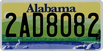AL license plate 2AD8082