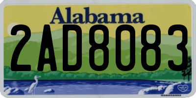 AL license plate 2AD8083