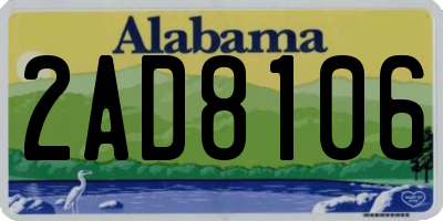 AL license plate 2AD8106