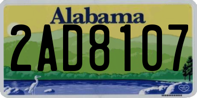 AL license plate 2AD8107