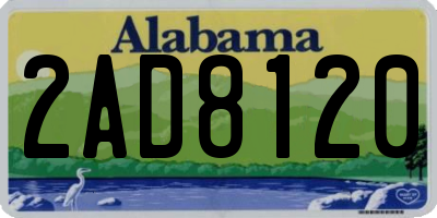 AL license plate 2AD8120