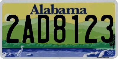 AL license plate 2AD8123