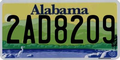 AL license plate 2AD8209