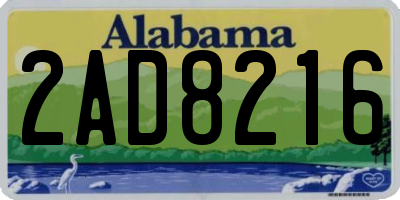 AL license plate 2AD8216