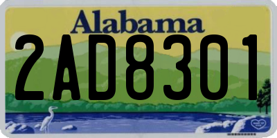 AL license plate 2AD8301
