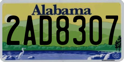 AL license plate 2AD8307