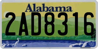 AL license plate 2AD8316