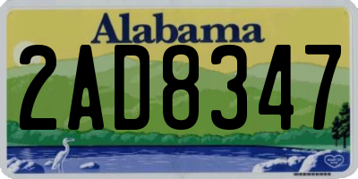 AL license plate 2AD8347