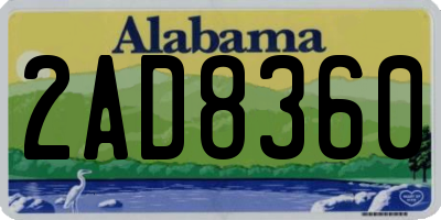 AL license plate 2AD8360