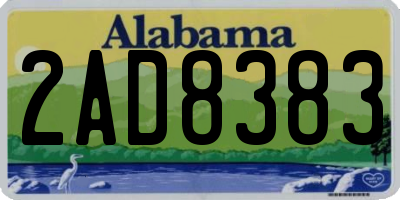 AL license plate 2AD8383