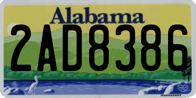AL license plate 2AD8386