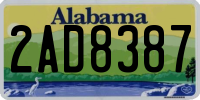 AL license plate 2AD8387