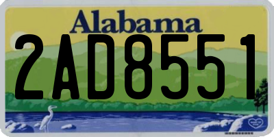 AL license plate 2AD8551