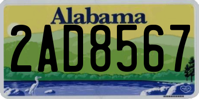 AL license plate 2AD8567