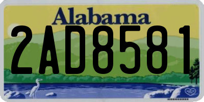 AL license plate 2AD8581