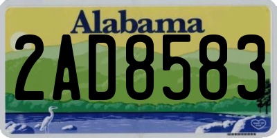 AL license plate 2AD8583