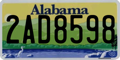 AL license plate 2AD8598