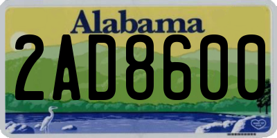 AL license plate 2AD8600