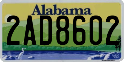 AL license plate 2AD8602