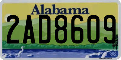 AL license plate 2AD8609
