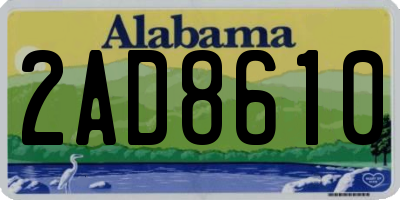 AL license plate 2AD8610
