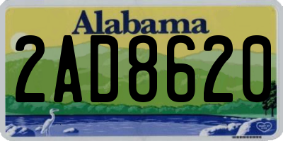 AL license plate 2AD8620