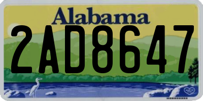 AL license plate 2AD8647