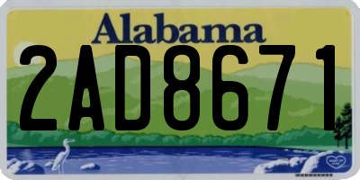 AL license plate 2AD8671