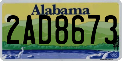 AL license plate 2AD8673
