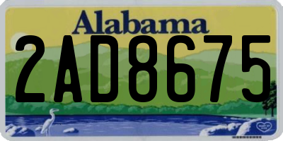 AL license plate 2AD8675