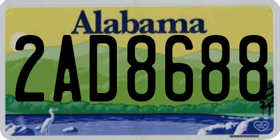 AL license plate 2AD8688
