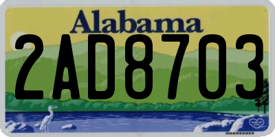 AL license plate 2AD8703
