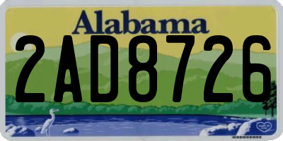 AL license plate 2AD8726