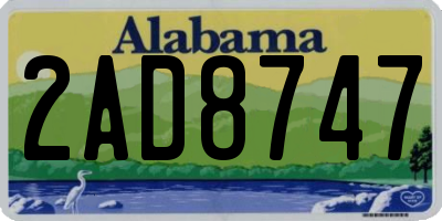AL license plate 2AD8747