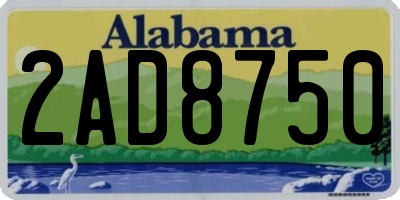 AL license plate 2AD8750