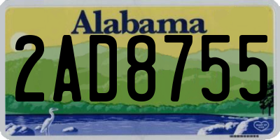AL license plate 2AD8755