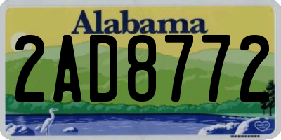 AL license plate 2AD8772
