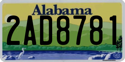 AL license plate 2AD8781