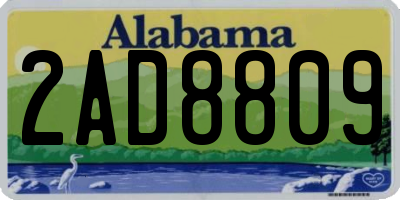 AL license plate 2AD8809