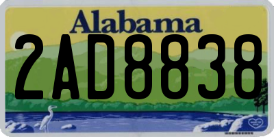 AL license plate 2AD8838