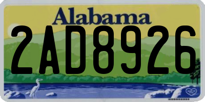 AL license plate 2AD8926