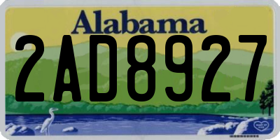 AL license plate 2AD8927