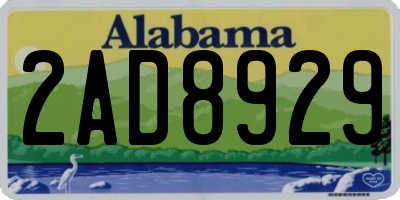 AL license plate 2AD8929