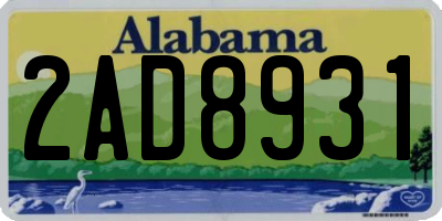 AL license plate 2AD8931