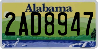 AL license plate 2AD8947